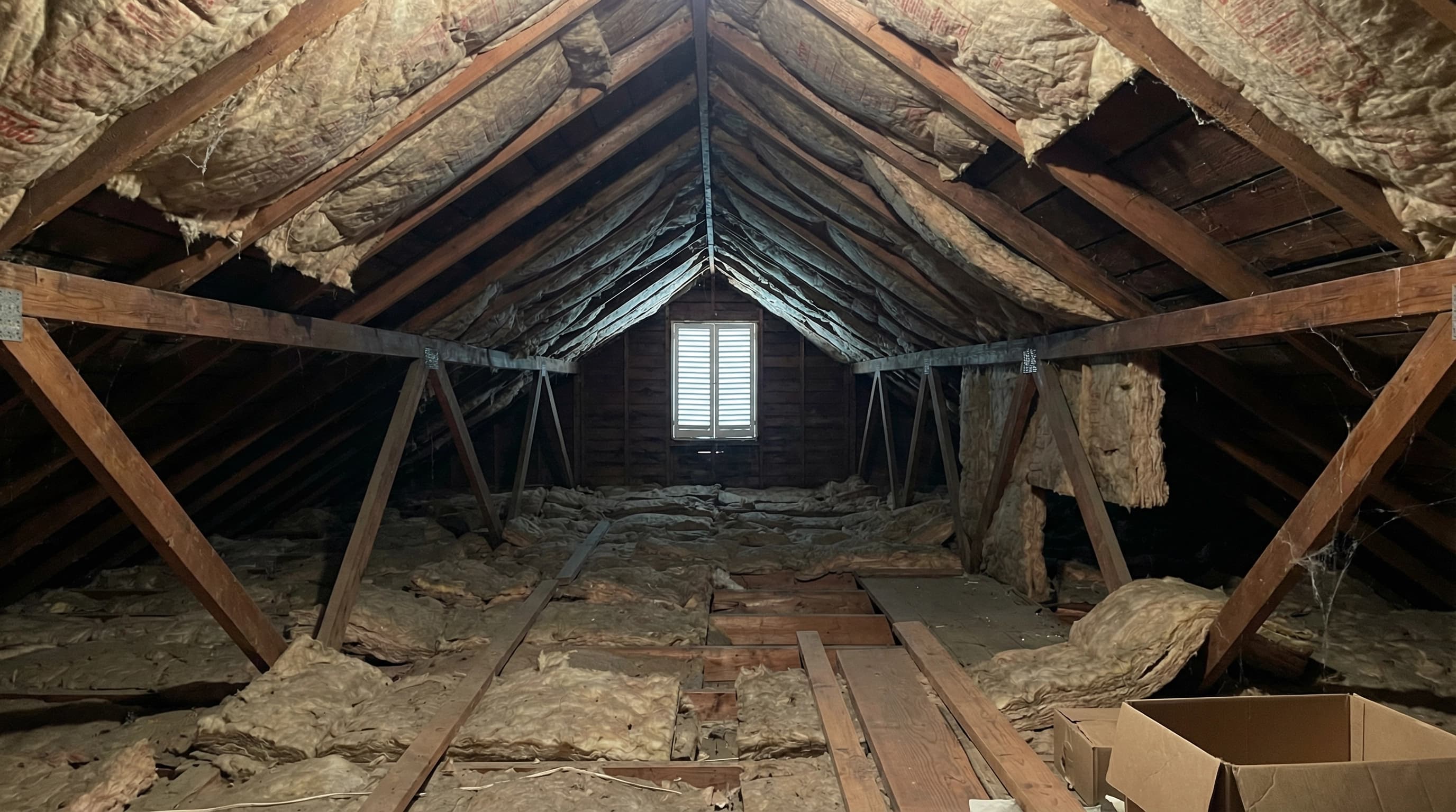 Before: attic insulation project 2