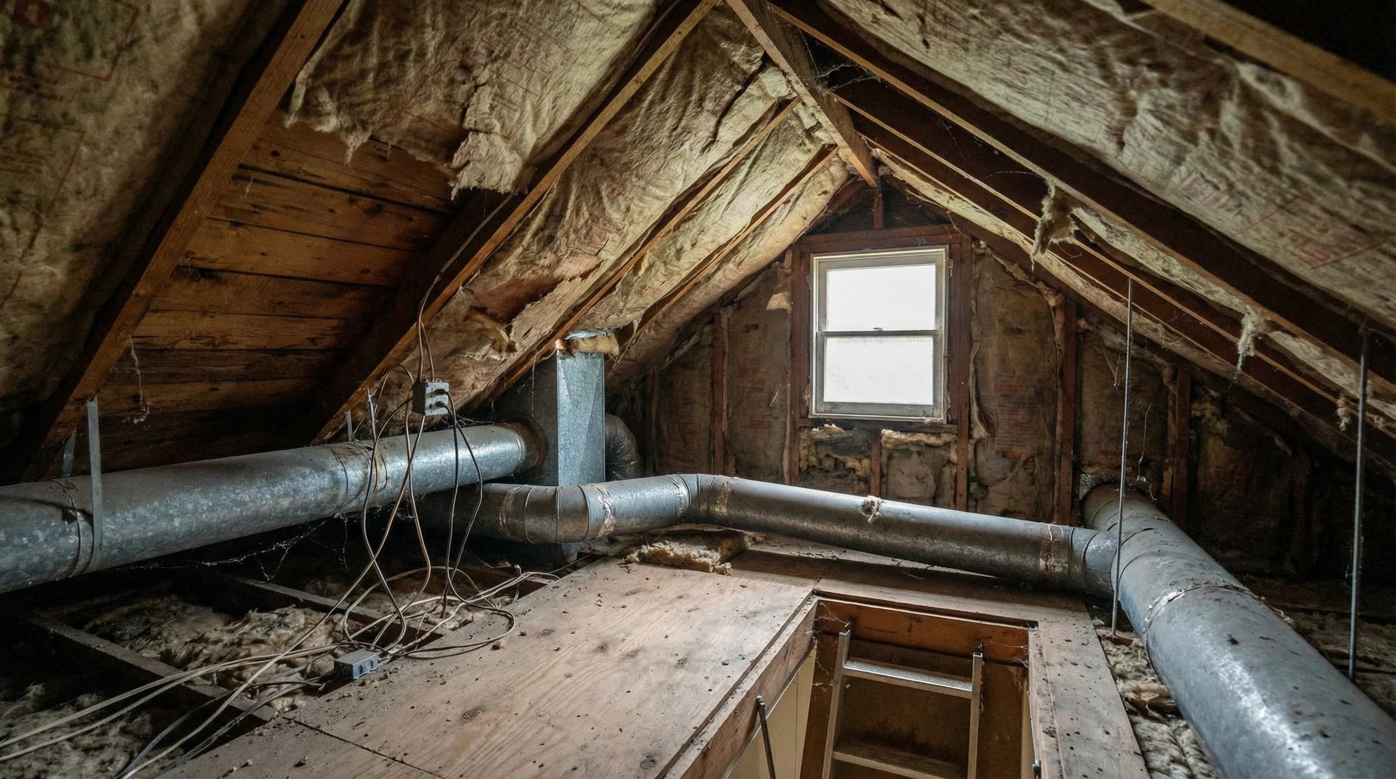 Before: attic insulation project 4