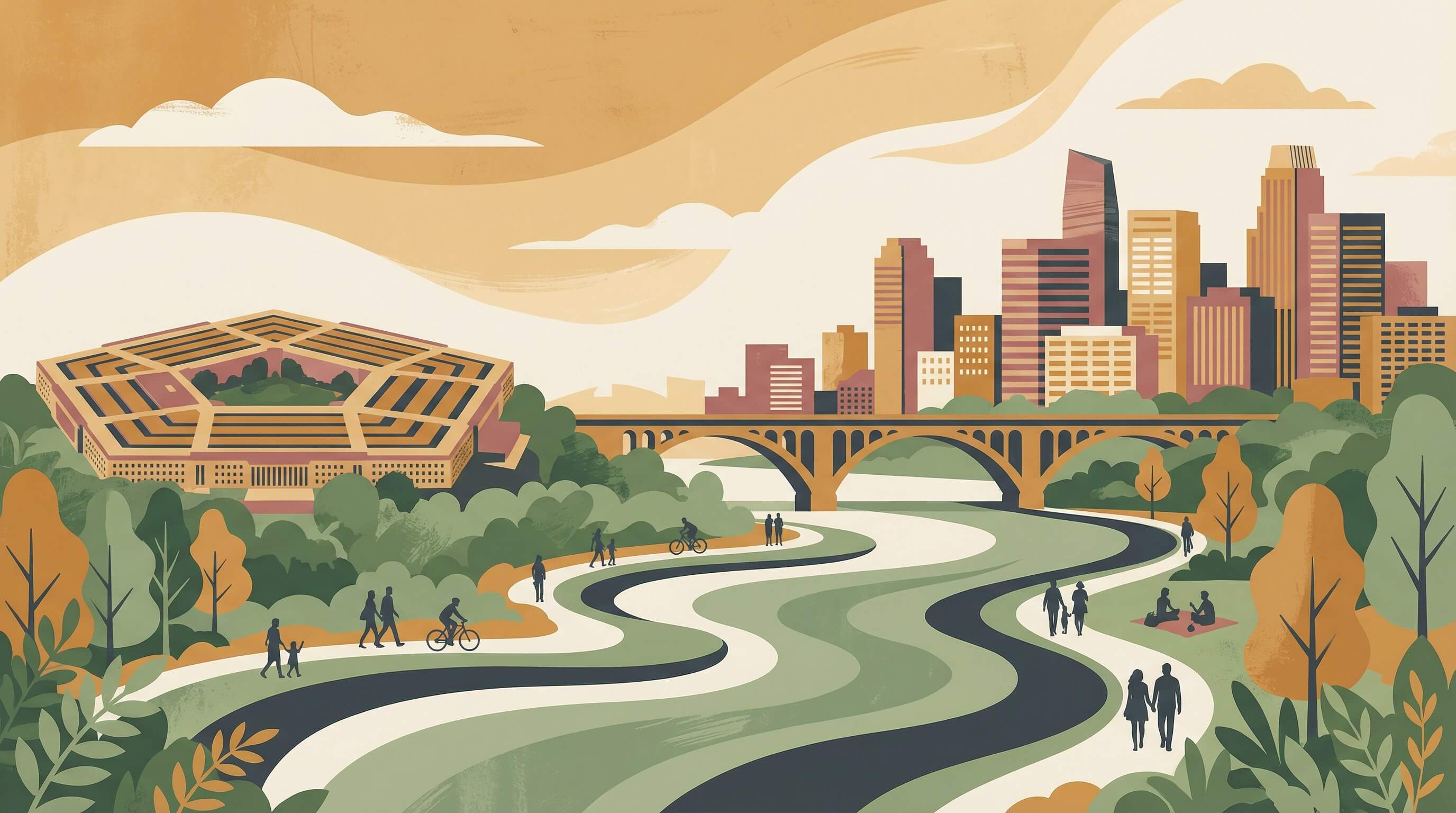 Arlington, Virginia neighborhood illustration