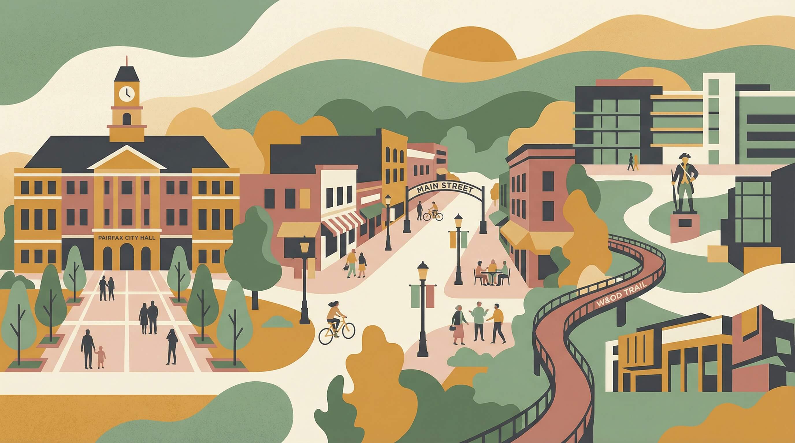 Fairfax, Virginia neighborhood illustration