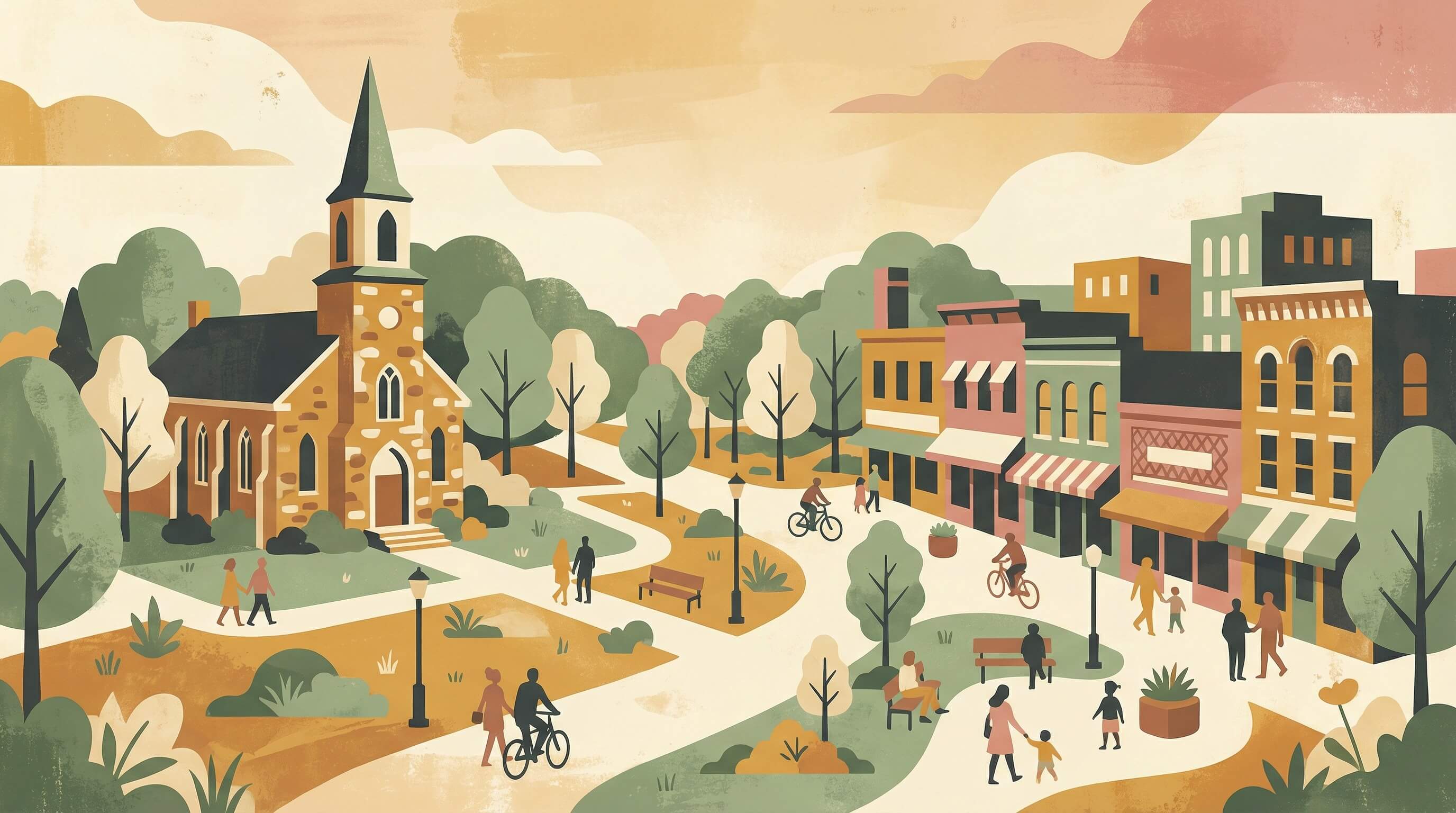 Falls Church, Virginia neighborhood illustration
