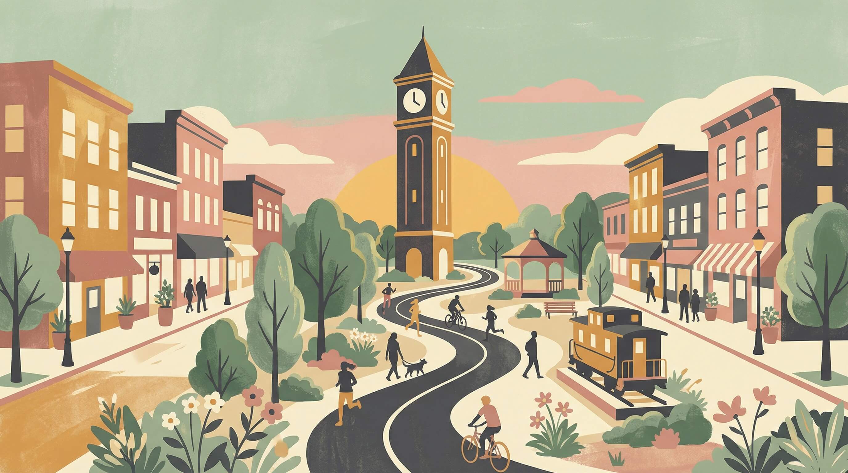 Herndon, Virginia neighborhood illustration