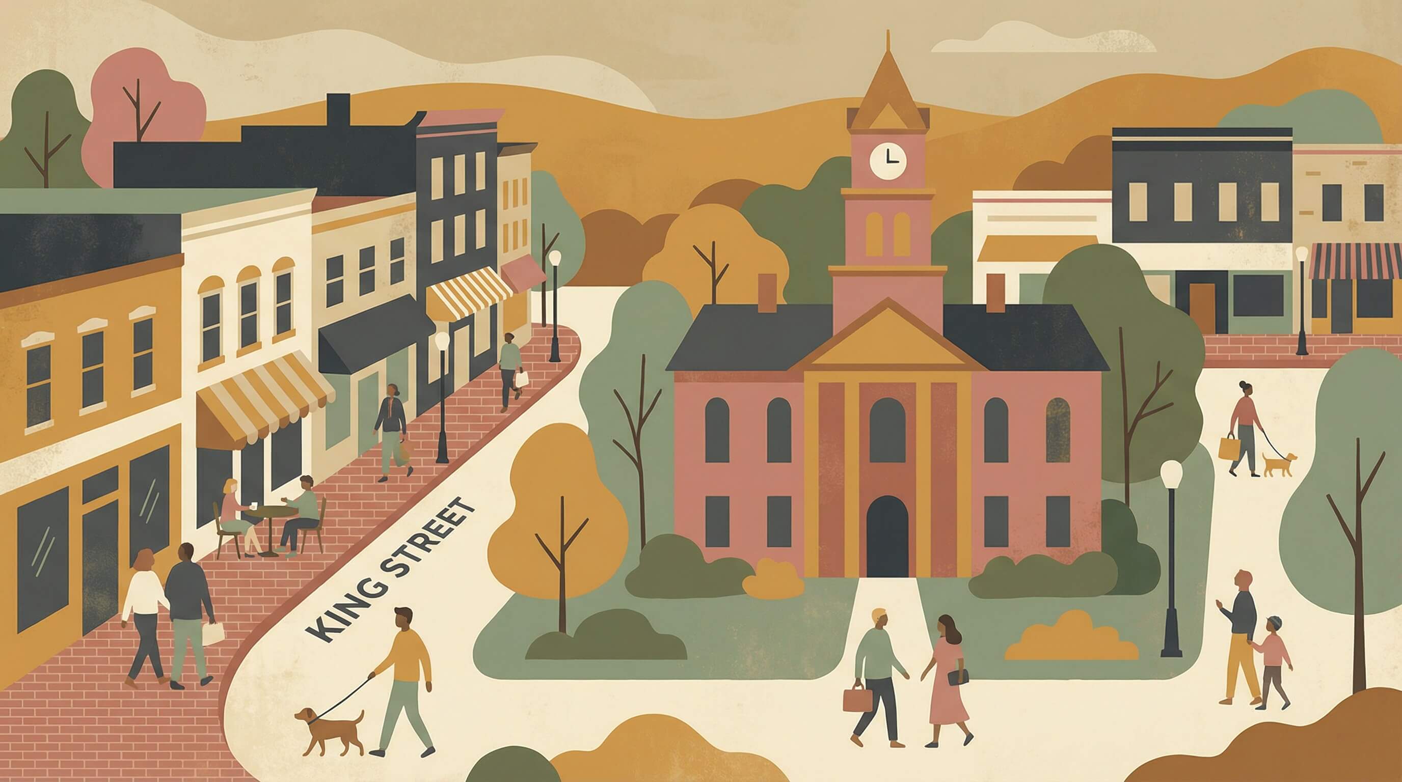 Leesburg, Virginia neighborhood illustration