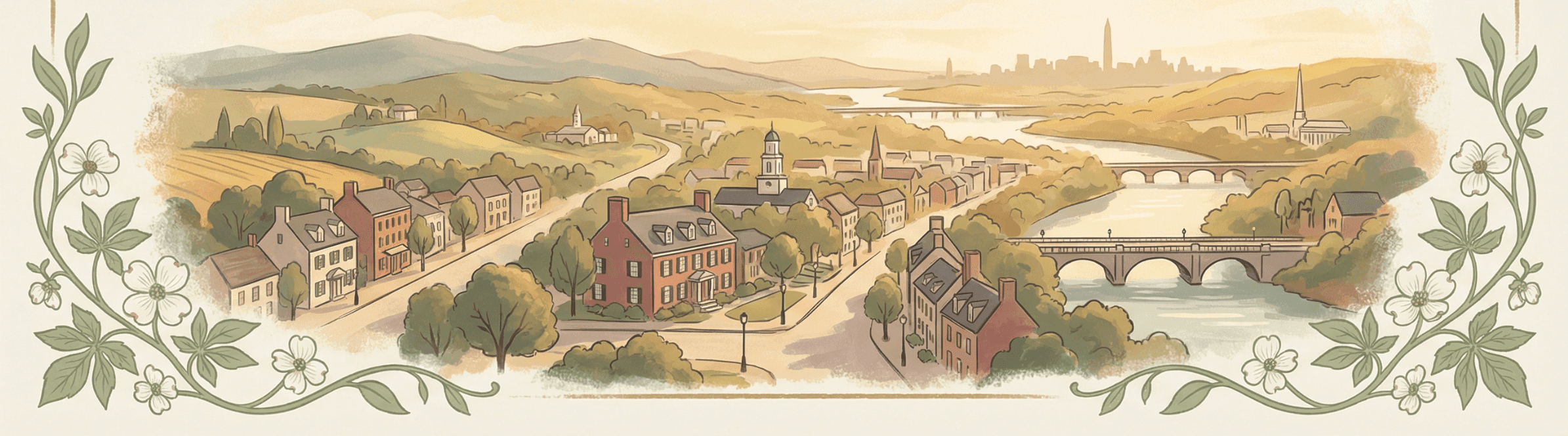 Northern Virginia towns illustration