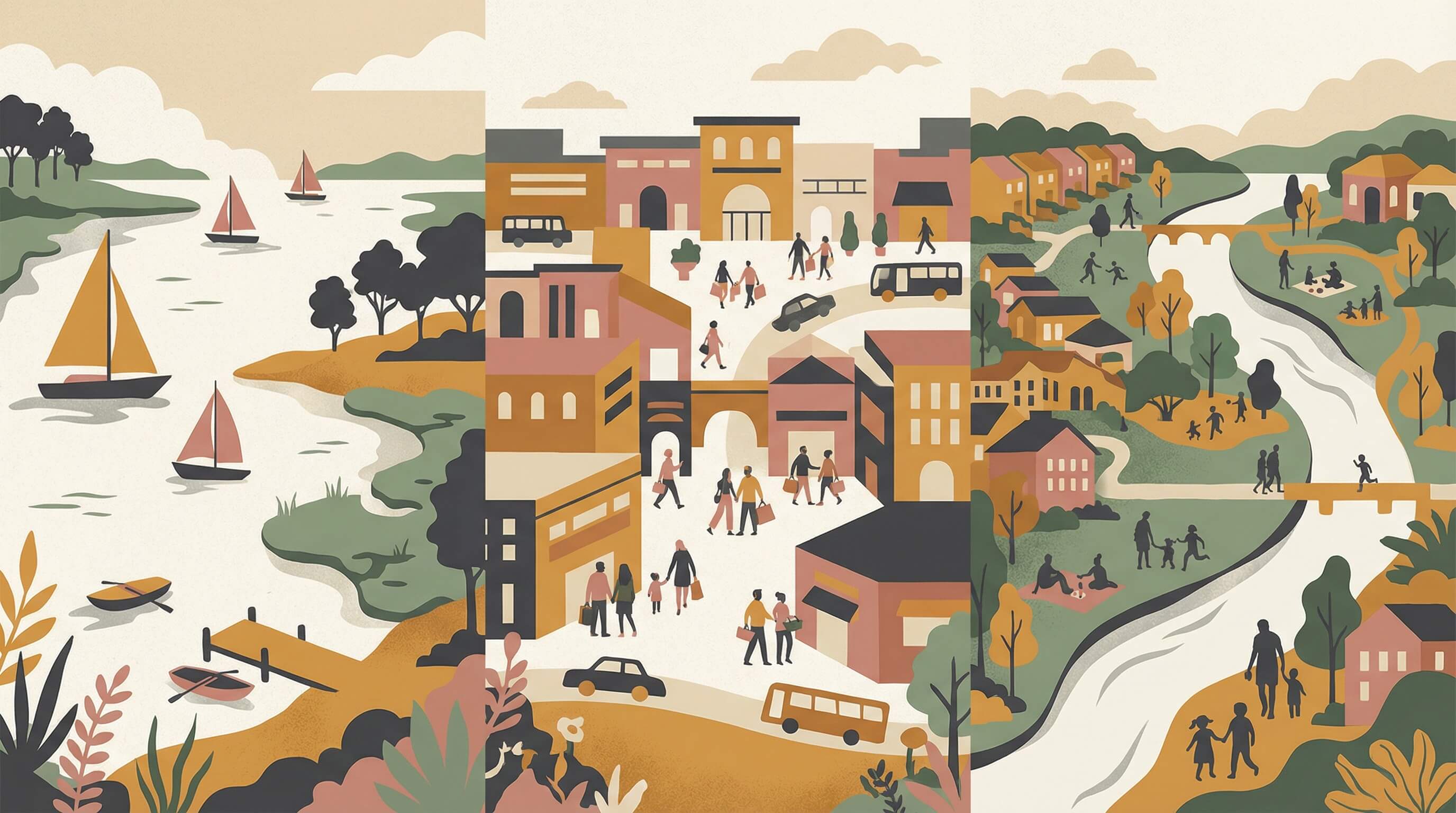 Woodbridge, Virginia neighborhood illustration